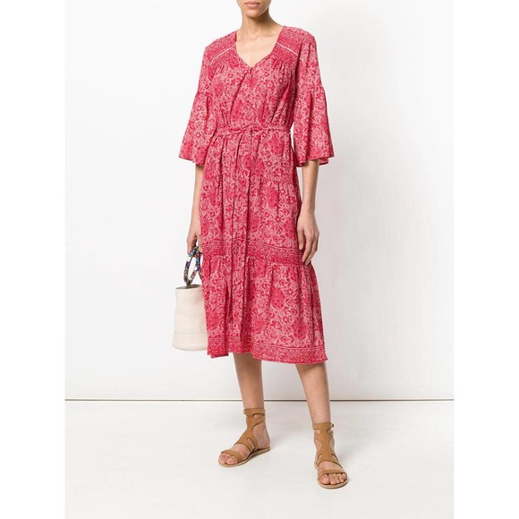 XiRENA Dresses & Skirts - Xirena Morgan Floral Print Midi Dress Red Flag-S